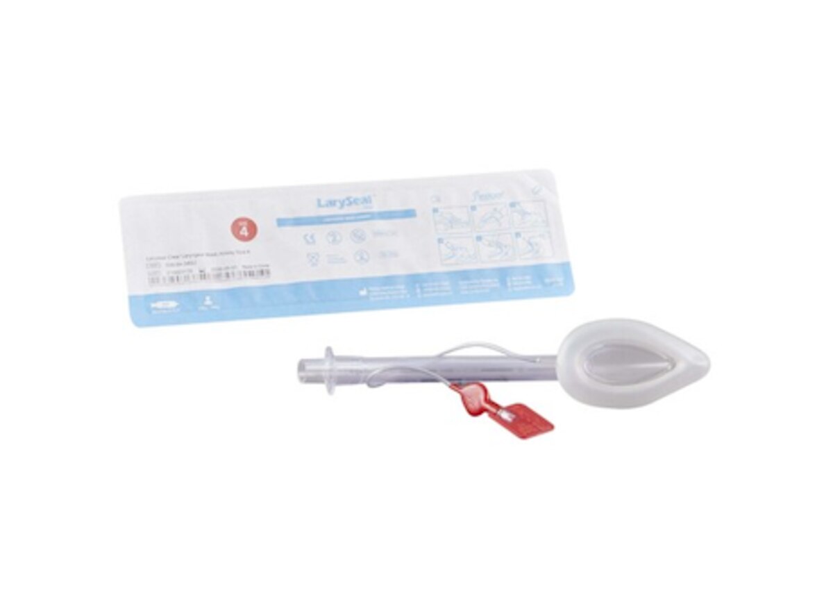 CURVED LARYNGEAL MASK LARYSEAL CLEAR SIZE 4 30ML CUFF PVC SINGLE PATIENT USE STERILE EACH